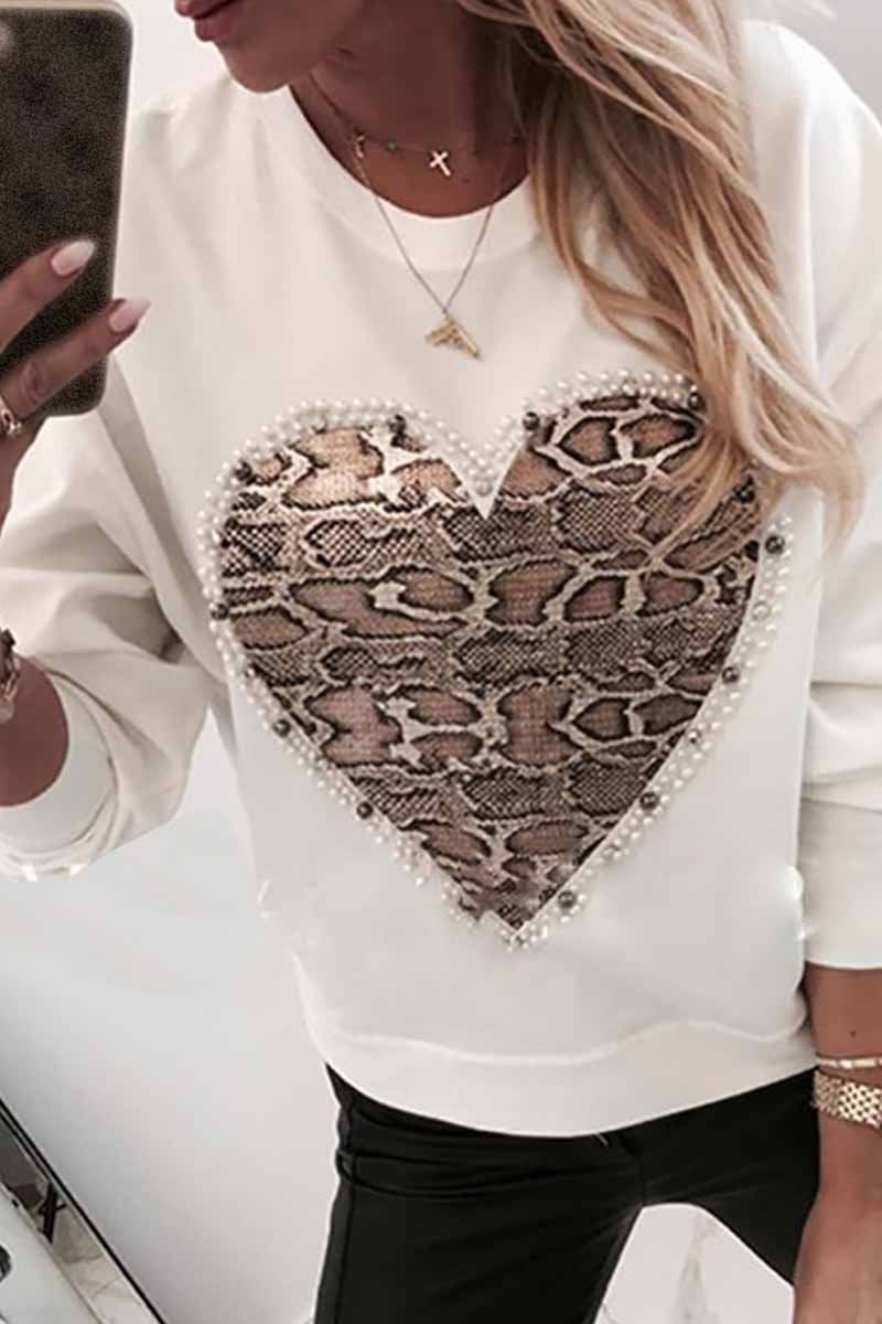 Florcoo Casual Snake Print Sweatshirt