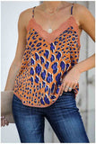 Florcoo Lace Leopard Chiffon Vest Top