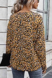 Florcoo Elegant V-neck leopard print blouse women