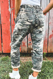 Florcoo Adjustable Waist Camouflage Bottoms With Holes