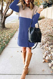 Florcoo Loose Round Neck Paneled Mini Dress(2 Colors)
