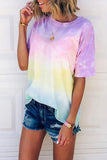 Florcoo O Neck Tie-dye Multicolor T-shirt