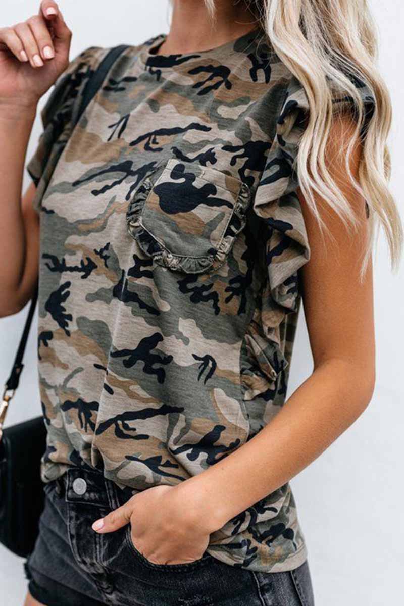 Florcoo Summer Loose Thin Leopard Short Sleeves