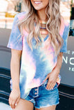 Florcoo Short-sleeve Loose Tie-dye Tops