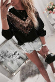Florcoo Leopard Stitching Sweatshirt