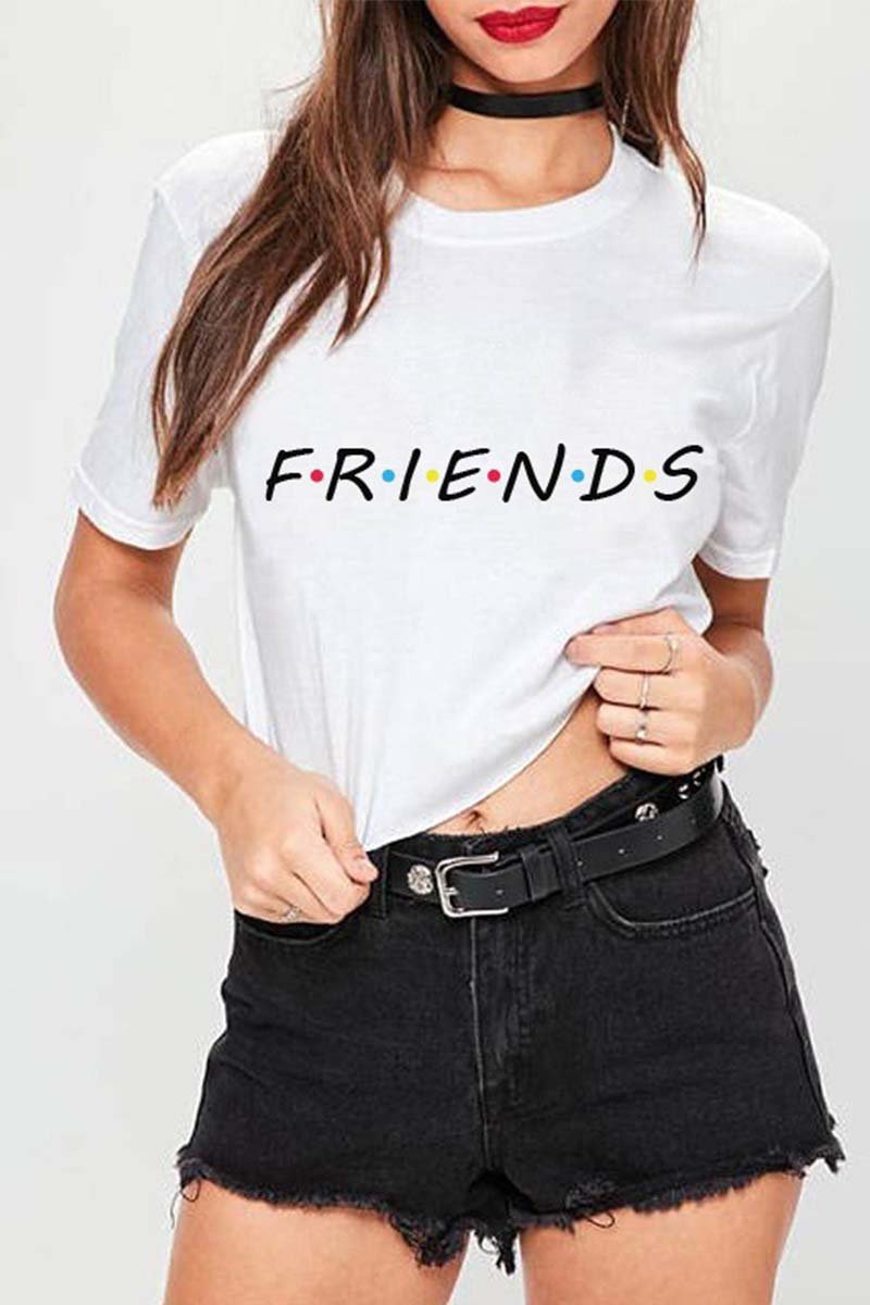 Florcoo colorful letters print T-shirt