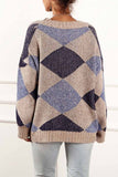 Florcoo Irregular Print Round Neck Sweater