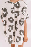 Florcoo Two-Piece Home v-Neck Loose Pattern Printing