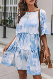 Florcoo Cute Tie-dye Midi Dress