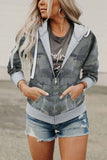 Florcoo Printed Camouflage Hooded Jacket
