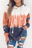 Florcoo Hooded Collar Tie-Dye Print Hoodie(3 Colors)