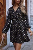 Florcoo Lace bronzing print Mini Dresses