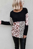 Florcoo Leopard Patchwork Printed Sweater