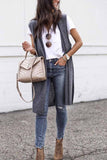 Florcoo Solid Color Mid-length Vest