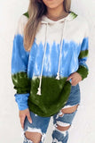 Florcoo Hooded Collar Tie-Dye Print Hoodie(3 Colors)