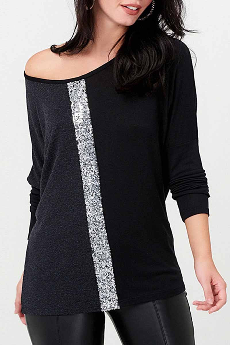 Florcoo Casual Sequins Tops