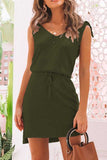 Florcoo Sexy V Neck Irregular Skirt