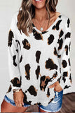 Florcoo V-neck Leopard Print Loose Top