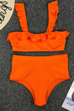 Florcoo High Waist Ruffled Bikini Set(3 Colors)