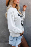 Florcoo Autumn And Winter Alphabet Print Top