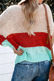 Florcoo Pink Contrast Stitching Sweater