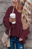 Florcoo Solid Color Knitted Tassel Sweater