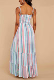 Florcoo Colorful Stripe Print Dress