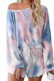 Florcoo Tie-dye Round Neck Print Casual Suit(3 colors)