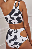 Florcoo Two-Piece Cow Pattern Digital Printing Split Swimsuit