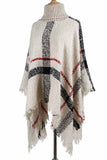 Florcoo Knitted Contrast Tassel Cloak