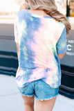 Florcoo Short-sleeve Loose Tie-dye Tops