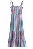 Florcoo Colorful Stripe Print Dress