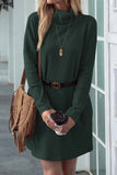 Florcoo Solid Color Round Neck Dress(4 Colors)