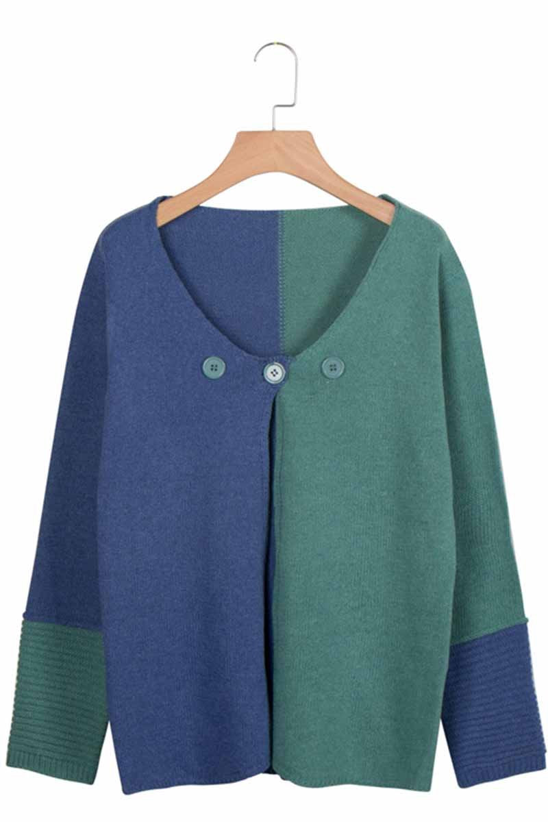 Florcoo Loose Stitching Knitted Sweater