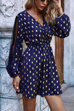Florcoo Lace bronzing print Mini Dresses