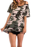 Florcoo Camouflage Strapless T-shirt