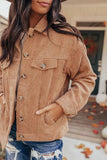 Florcoo Loose Cardigan Corduroy Tops