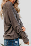 Florcoo V-Neck Bat Sleeve Bottoming Sweater