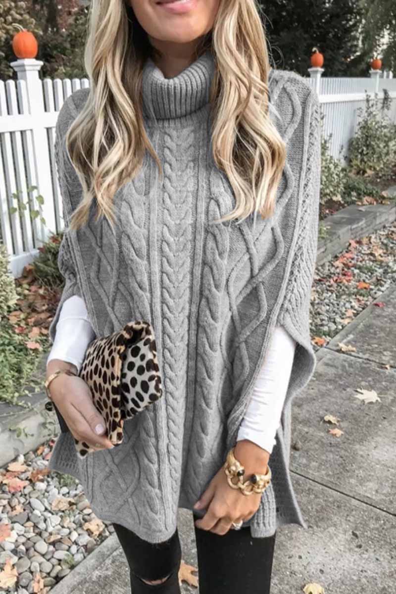 Florcoo Loose Knitting Pocket Pullover Dew-Shoulder Tops(2 Colors) Florcoo Loose Knitting Pocket Pullover Dew-Shoulder Tops(2 Colors)