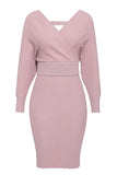 Florcoo Winter Sexy V Neck Dress