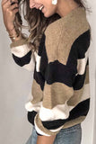 Florcoo Striped O-Neck Contrast Sweater(3 Colors)
