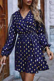 Florcoo Lace bronzing print Mini Dresses