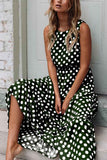 Florcoo Polka Dot Round Neck Dress（5 colors）