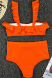 Florcoo High Waist Ruffled Bikini Set(3 Colors)