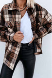 Florcoo Casual Loose Retro Plaid Stitching Shirt Jacket（3 colors）