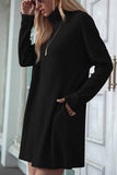 Florcoo Solid Color Round Neck Dress(4 Colors)