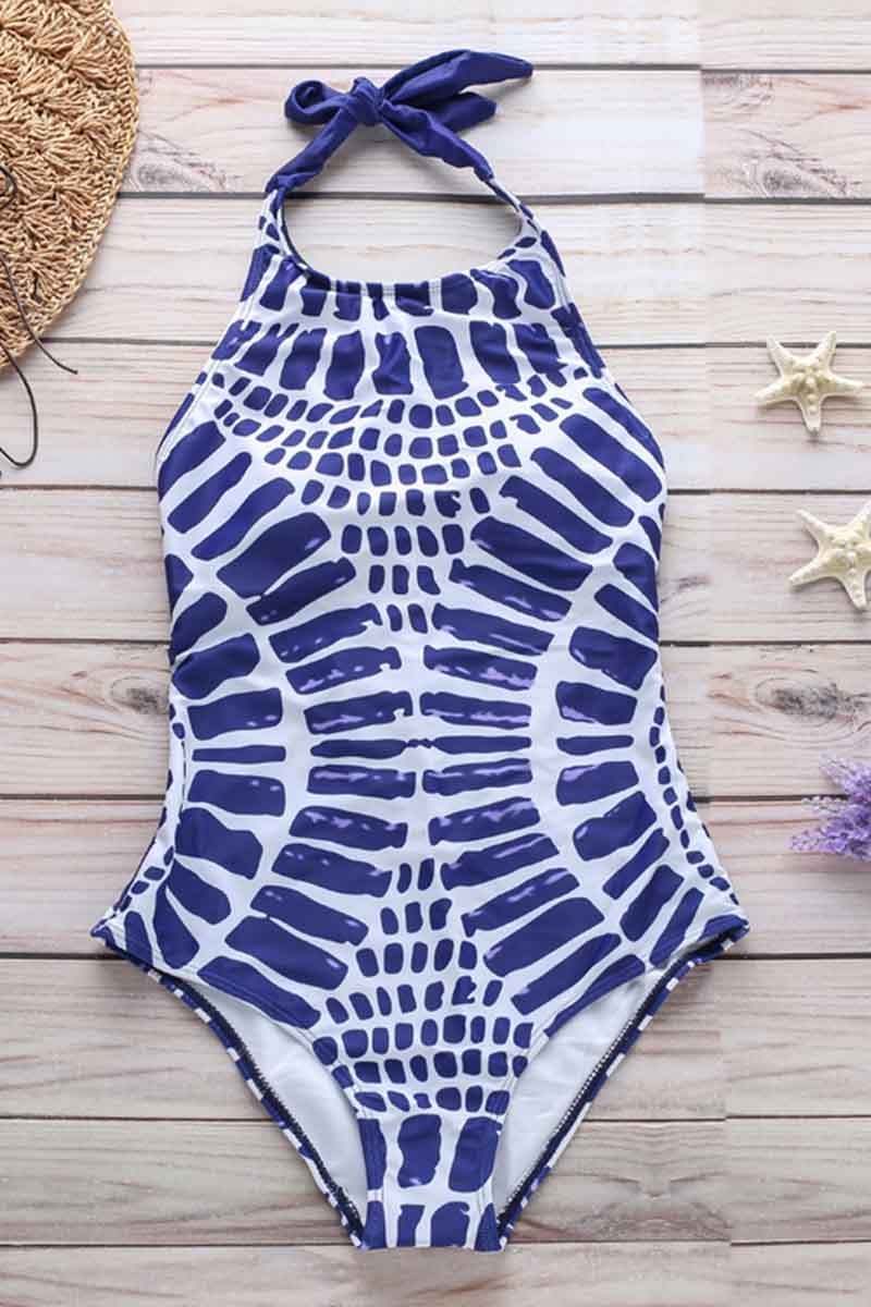 Florcoo Wave Print Bikini Swimsuit