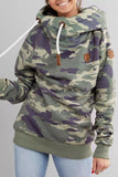 Florcoo Camouflage Loose Hooded Sweatshirt Tops