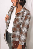 Florcoo Fashion Lapel Loose Plaid Jacket Tops(3 Colors)