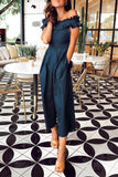 Florcoo Off The Shoulder Patchwork Jumpsuit